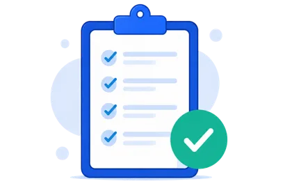 Ilustración de lista de verificación de certificado
